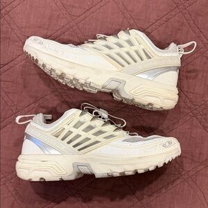 Salomon White and Cream Sneakers